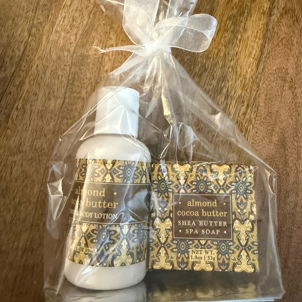 NWT Greenwich Bay Trading Co Almond Cocoa Butter Soap & Hand Lotion Set Gift